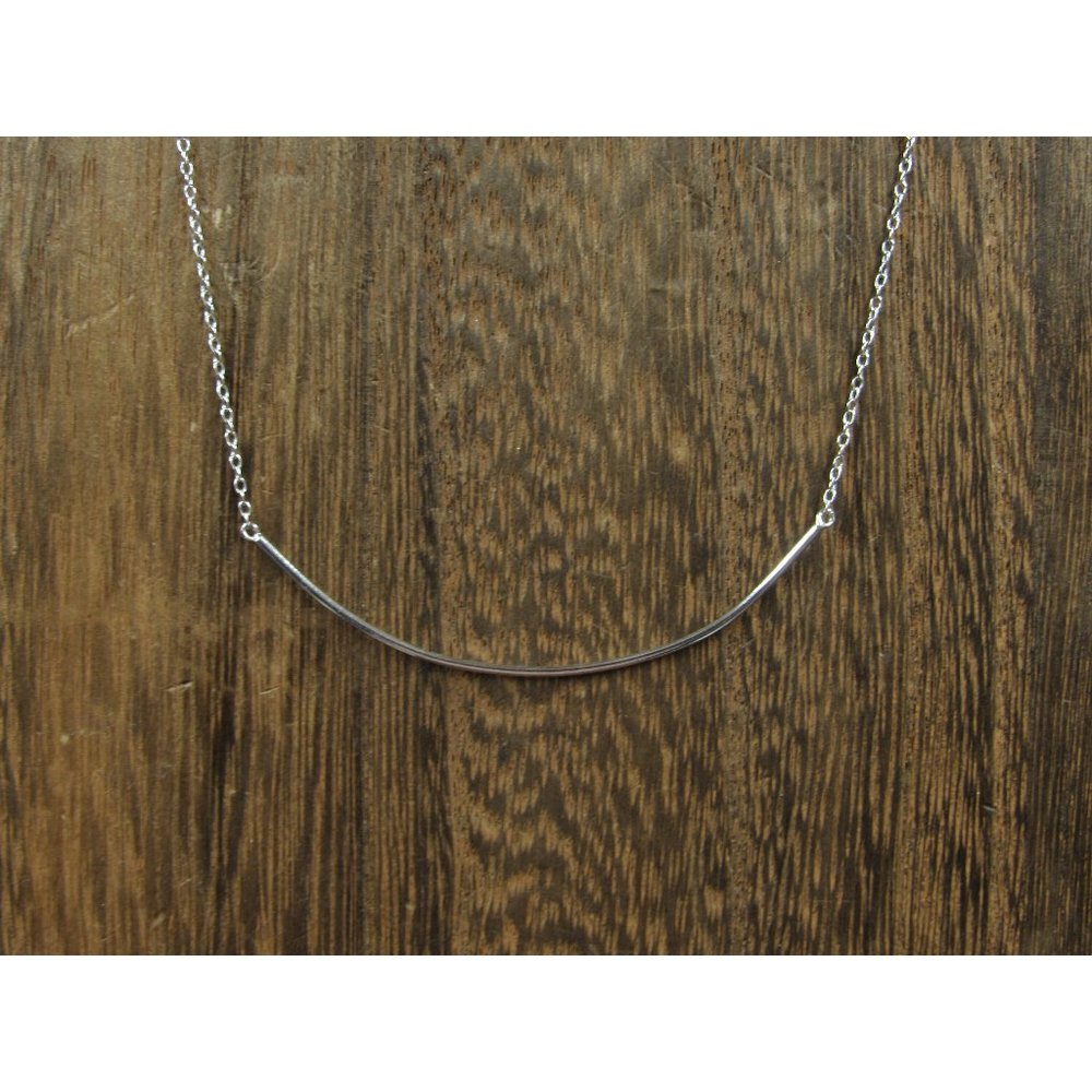 16" Sterling Silver Simple Bar Design Necklace Vintage Minimalist Everyday